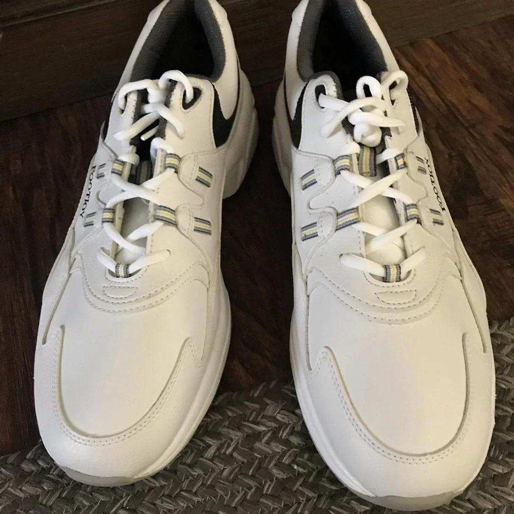 NWOT FootJoy Men's White Casual Sneakers with Subtle Black Accents 13